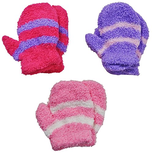 RSG Baby Mittens Soft Fuzzy & Warm (0-6 Months) 3-Pack