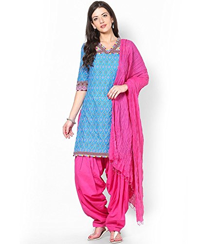 Shiva collections Women's Cotton Dress Material (scs1038_Free Size_Pink)