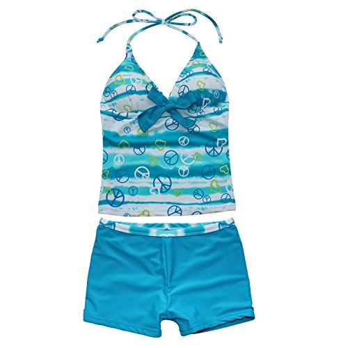 YiZYiF Kids Girls Tankini Bikini 2 Pieces Swimwear Swimming Bathing Suit