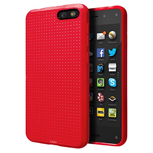 Amazon Fire Phone Case, Cimo [Dot] Premium Slim TPU Flexible Soft Case for Amazon Fire Phone (2014) - Red