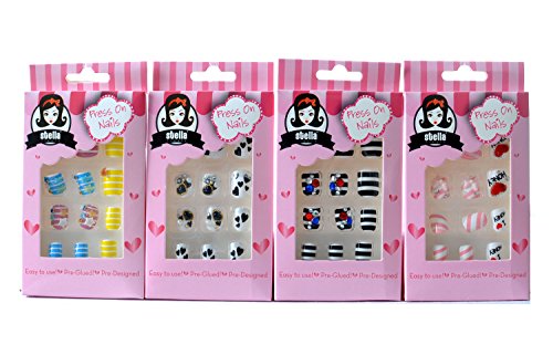 Stella 4 Packs Nail Art Nail Decoration Press on Nails Pre Gluded Pre Designed