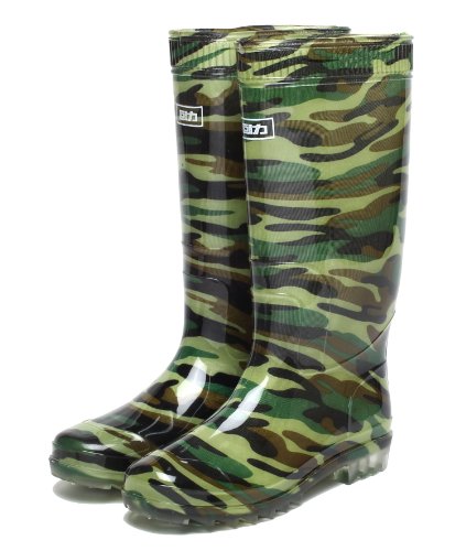 LifeStyle 長靴 レインブーツ 防水 迷彩柄 (25.5cm)