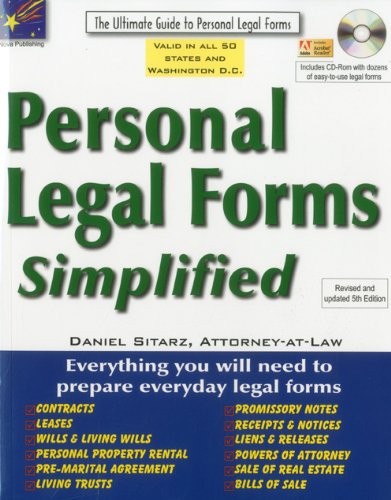 Personal Legal Forms Simplified: The Ultimate Guide to Personal Legal Forms by Daniel Sitarz