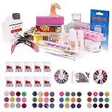 Nail Art kit,SHS® Professionale Kit per manicure pedicure unghie ,Pennelli,GEL UV ,Solvente Speciale , Ruota strass, ricostruzione unghie glitter,DIY Nail Art