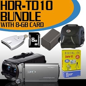 Sony HDR-TD10 High Definition 3D Handycam Camcorder with 10x Optical Zoom 8GB Starter Kit