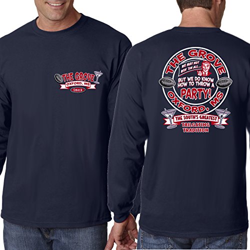 Ole Miss Fans -The Grove Navy Long Sleeve T Shirt (S-5X)