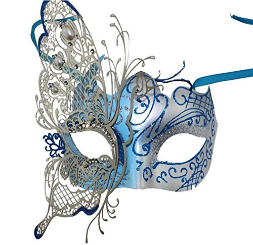 Coxeer Butterfly Laser Cut Metal Lady Masquerade Halloween Mardi Gras Party Mask