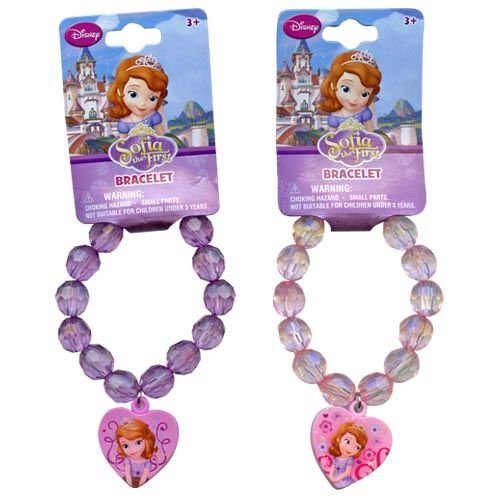 Disney Princess Sofia the First Faceted Beaded Bracelet with Heart Charm - Assorted Styles