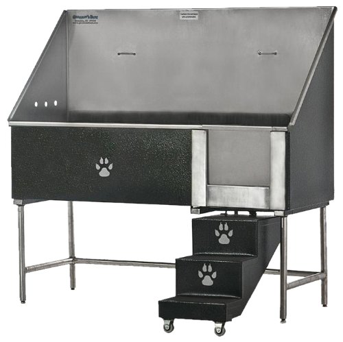 

Groomer's Best Elite Bathing Tub with Left Plumbing and Right Steps