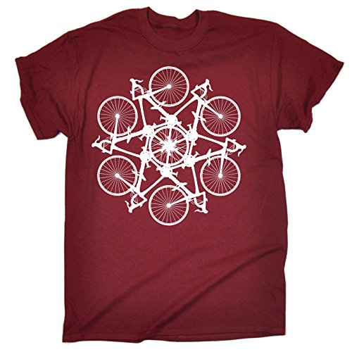123t Slogans Men's BICYCLE CIRCLE ... KALEIDOSPOKE DESIGN LOOSE FIT T-SHIRT