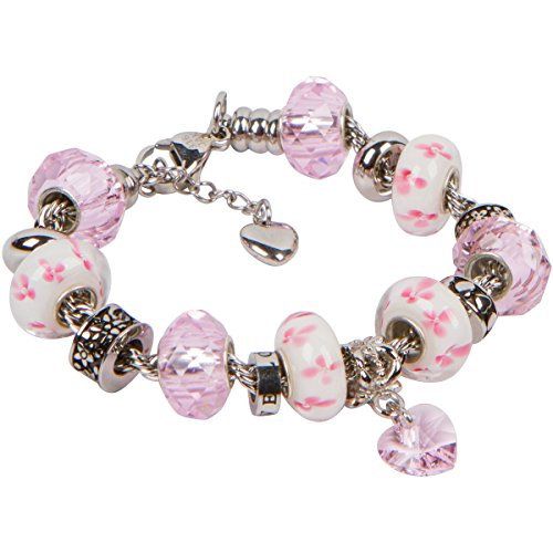 Algopix Similar Product 16 - Heart Charm Bracelet With European Bead