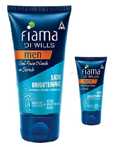 Fiama Di Wills Men Skin Brightening Gel Face Wash Srub, 100g with Free Face Wash, 50ml