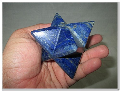 rare new natural lapis lazuli large 2" merkaba gemstone huge big