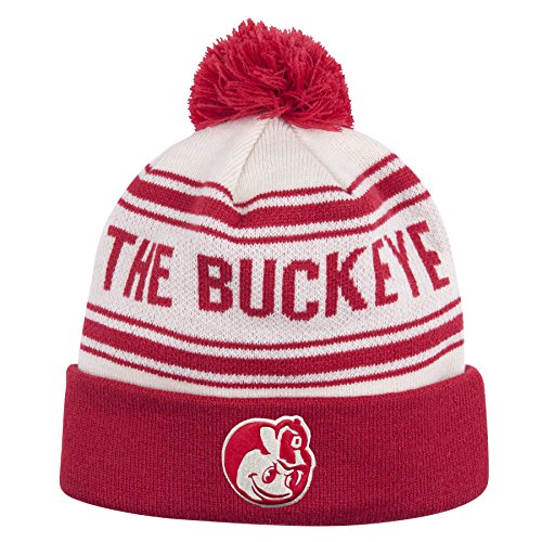 NCAA Ohio State Buckeyes Battle Cry Rib Cuff Hat, Antique White/Vintage Red, One Size