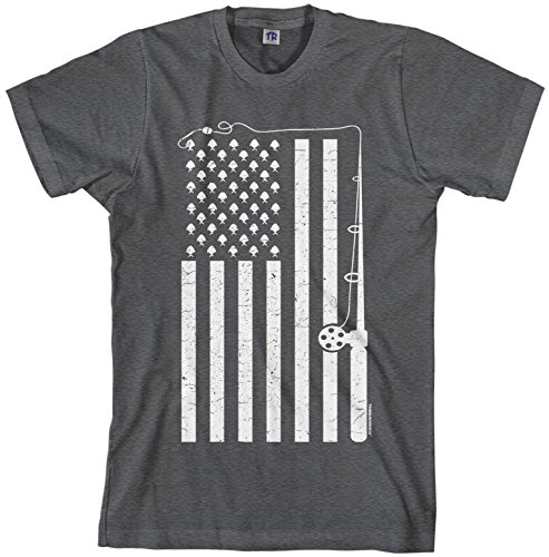 Threadrock Men's Fishing American Flag T-shirt