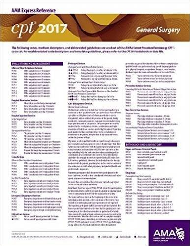 CPT 2017 Express Reference Coding Card: General Surgery by American Medical Association
