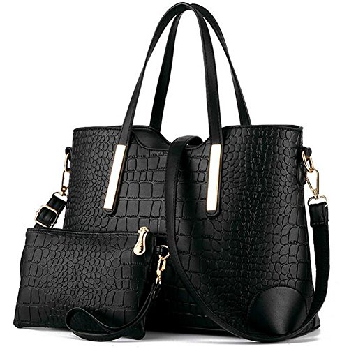 Z-joyee Women Shoulder Bag 2 Piece Tote Bag Pu Leather Handbag Purse Bags Set