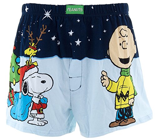 Peanuts Men's Charlie Brown Christmas Cotton Boxer Shorts