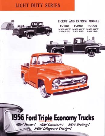 

1956 FORD F SERIES TRUCK Sales Brochure Literature