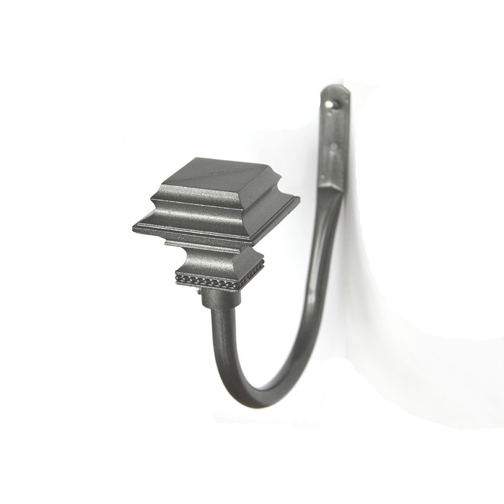 

Pewter Silver Window Curtain Double Rod Pedestal Finials Adjustable: Matching Tie Backs and Rings Sold Separately