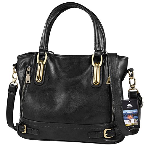 Vbiger Leather Handbags For Women Large Capacity Zipper Tote Bag