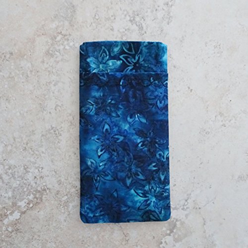 Algopix Similar Product 4 - Double Eyeglass CaseBlue Batik Fabric