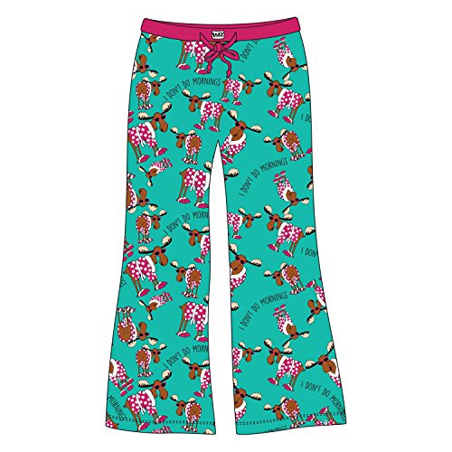 LazyOne Womens Fitted Don't Do Mornings Moose PJ Trousers