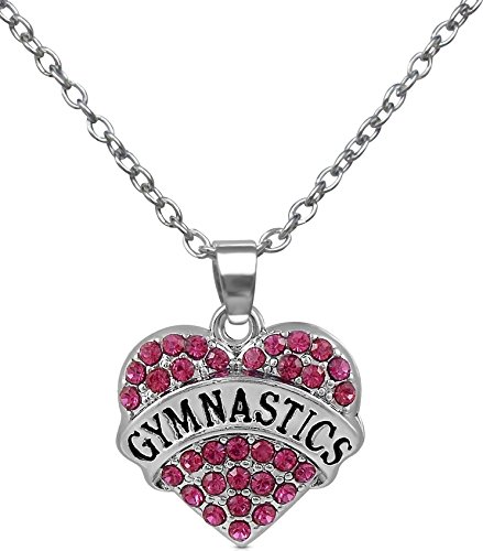 Silver Tone and Fuchsia/Pink Crystal Heart Shaped 