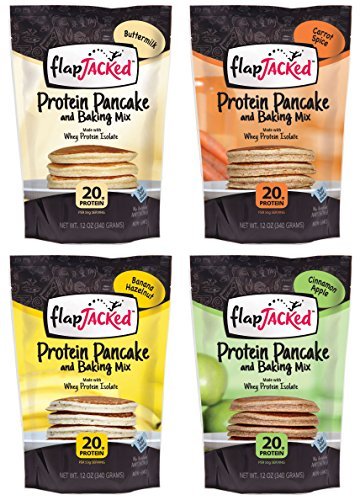FlapJacked Protein Pancake Mix Sampler 4-Flavor Variety Pack (Pack of 4)