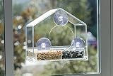 Large Clear Window Bird Feeder - Removable Multi-Purpose Slide Tray with Breathe Holes. Easy Cleaning and Filling