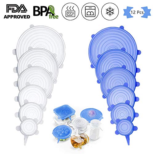 Algopix Similar Product 11 - GEMATE 12 Pcs Silicone Stretch Lids
