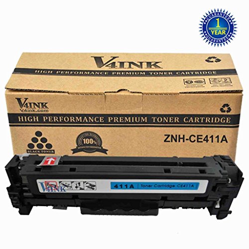 V4INK® New Compatible 305A CE411A Toner Cartridge-Cyan replacement for Laserjet-pro 300 400 Series Printers
