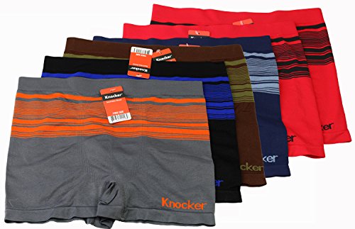 Men's Seamless Athletic Style Stretch Boxer Briefs - Assorted Color 6 Pack