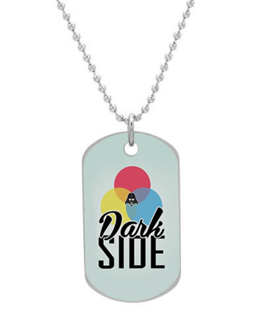 

Dark Side Custom Oval Dog Tag (Bigger Size) Pet Tag Neck Chain Key Chain Aluminum Dog Tag Dimensions 1.3X2.2X0.1 inches ,Comes with 30" inches beads chain