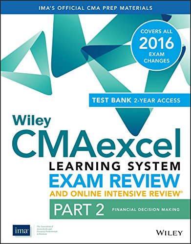 Wiley CMAexcel Learning System Exam Review 2016 and Online Intensive Review: Part 2, Financial Planning, Performance and Control (2-year access) Set by IMA