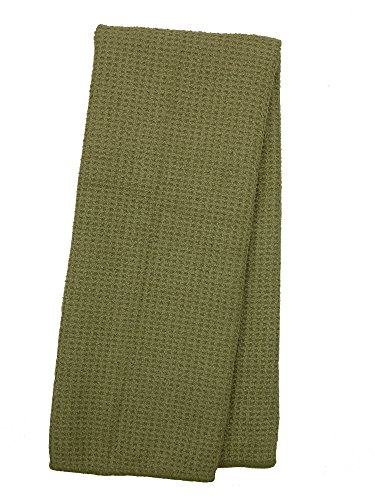 Eurow Microfiber Waffle Weave Kitchen Towel (3-Pack, Green Mist)