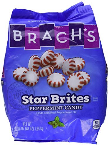 Brach`s 827132 Star Brites Peppermint Candy, Individually Wrapped, 58 oz Bag