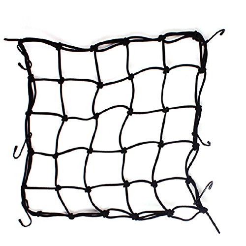 6 Hooks Motorcycle Bungee Cargo Net,Black