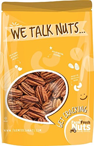 Raw Shelled Georgia Pecans - (1 LB) - Fresh & Natural - Monounsaturated fatty acids like Oleic Acid and an excellent source of Phenolic Antioxidants.