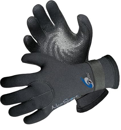 NeoSport Wetsuits Premium Neoprene 5mm Five Finger Glove, Black, X-Large - Diving, Snorkeling & Waterskiing