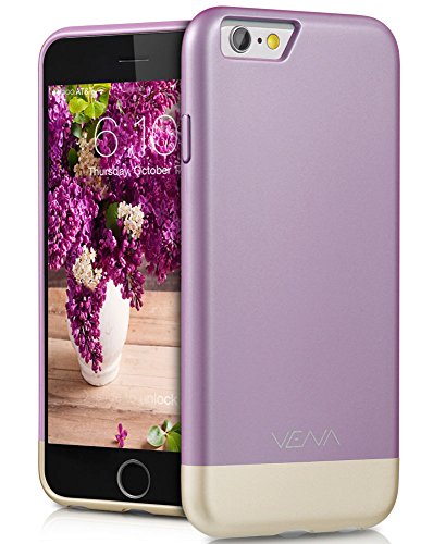 iPhone 6S Case, VENA [iSlide] Dock-Friendly Slim Fit Hard PolyCarbonate Case for Apple iPhone 6S (2015) / iPhone 6 (2014) - Lavender / Champagne Gold