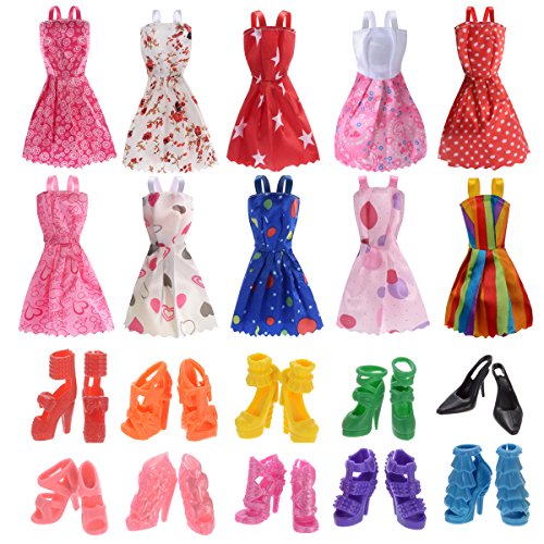 Algopix Similar Product 17 - Clothes for Doll 10 Pieces Party Gown