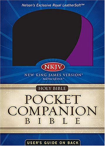 Holy Bible: New King James Version, Black & Purple, Pocket Bible, Leather Soft by Anonymous