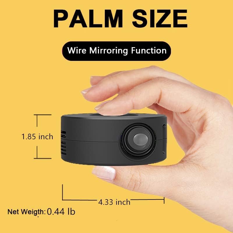 1PC mini proiettore USB portatile nero per la casa con altoparlanti integrati, porta audio, telecomando_voghion.com