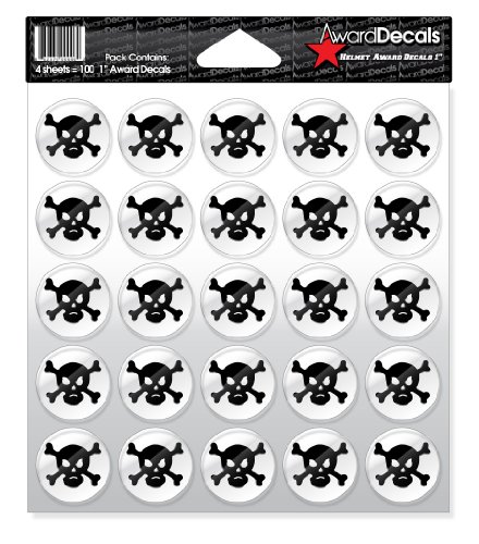 Award Decals Skull and Crossbone (100 Stickers)