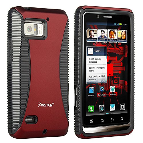 Insten Hybrid Case Compatible with Motorola Droid Bionic XT875, Black TPU / Red Hard