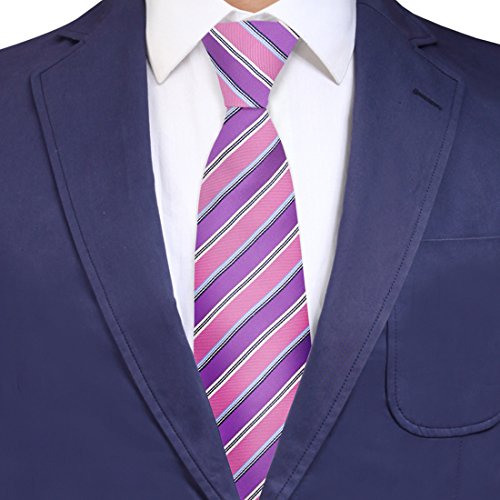 Algopix Similar Product 2 - YG CID00507 Purple Mens Ties Stripes
