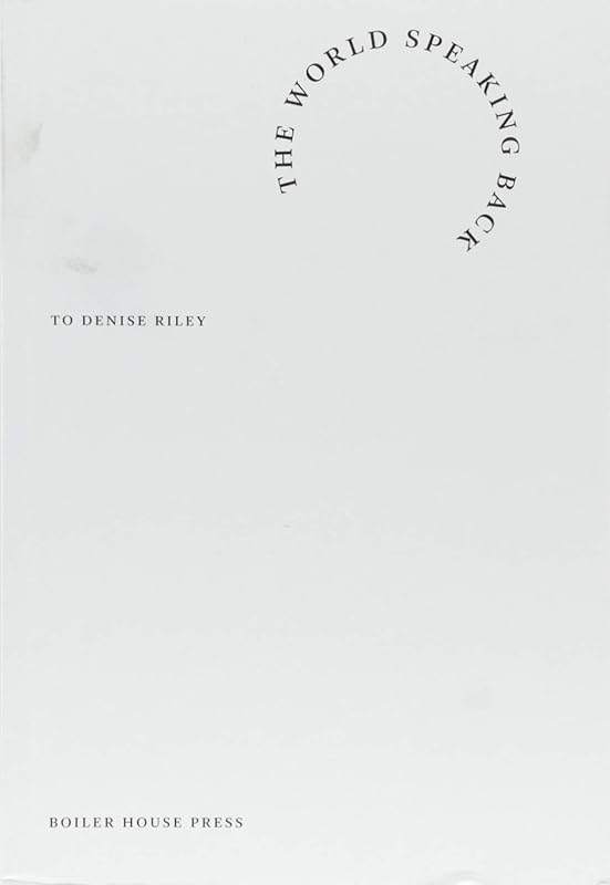 The World Speaking Back...: To Denise Riley by Agnes Lehoczky