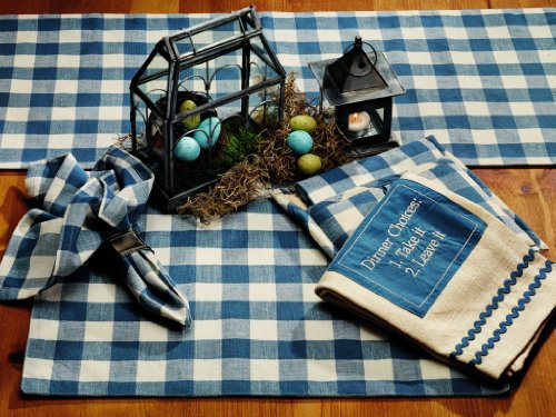 Algopix Similar Product 19 - IHF New Table Runner Picnic Blue Design
