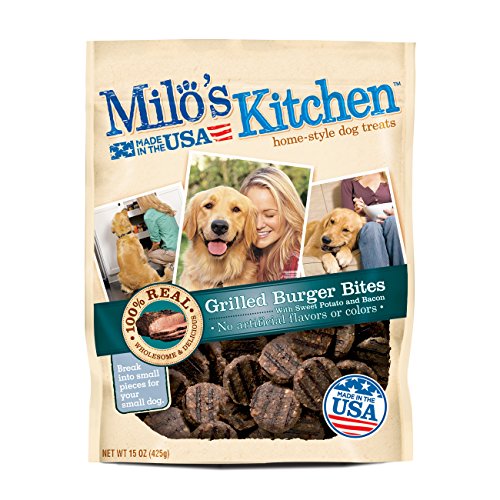 Milo's Kitchen Grilled Burger Bites Dog Treats, 15-Ounce